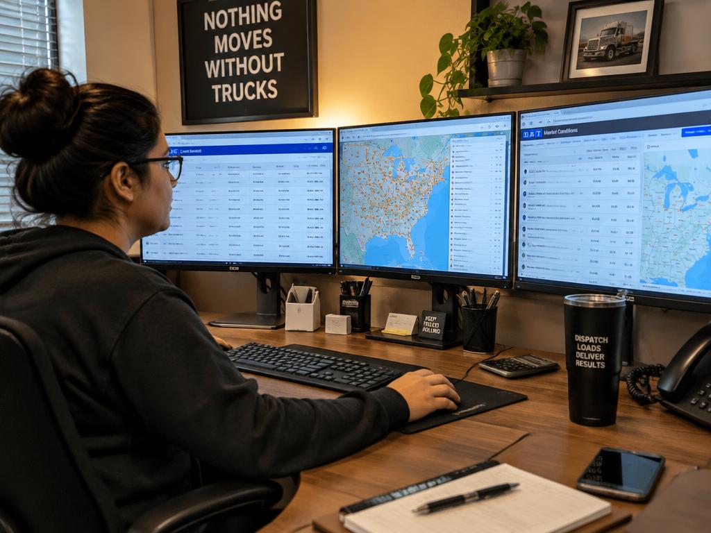 Freight dispatcher at work